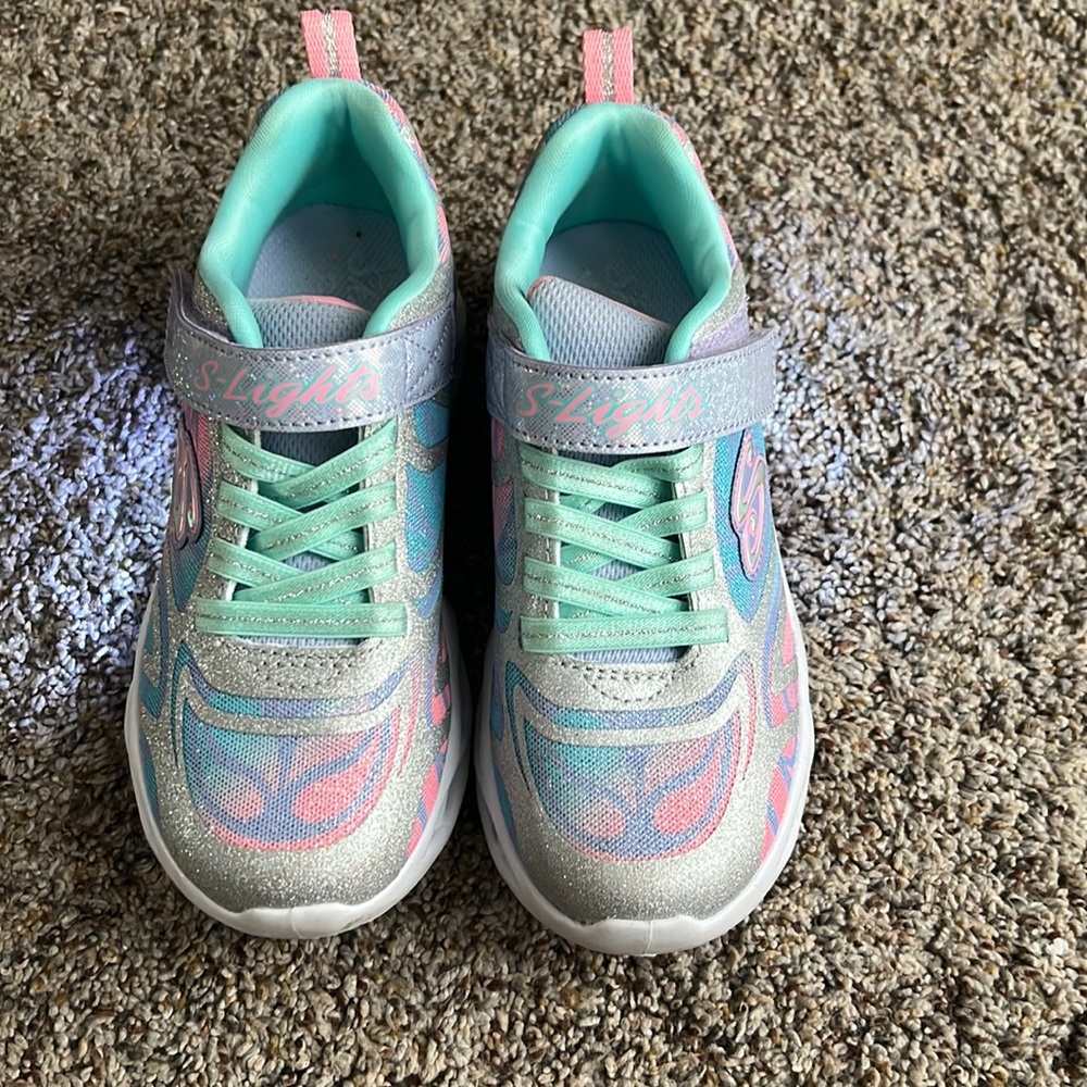 Pastel colored, light up, girls size 13 Sketcher sneakers